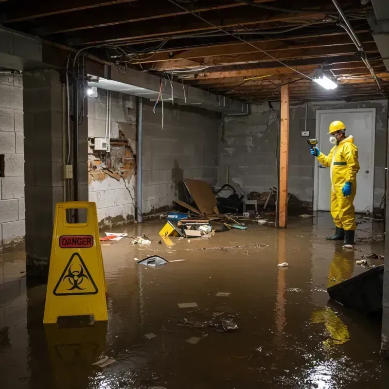 Flooded Basement Electrical Hazard in Winneshiek County, IA Property